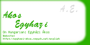 akos egyhazi business card